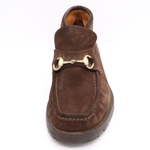 Gucci Brown Suede Horsebit Slip On Ankle Boots Mens Size 9 D(Med) Shoes - Picture 3 of 16